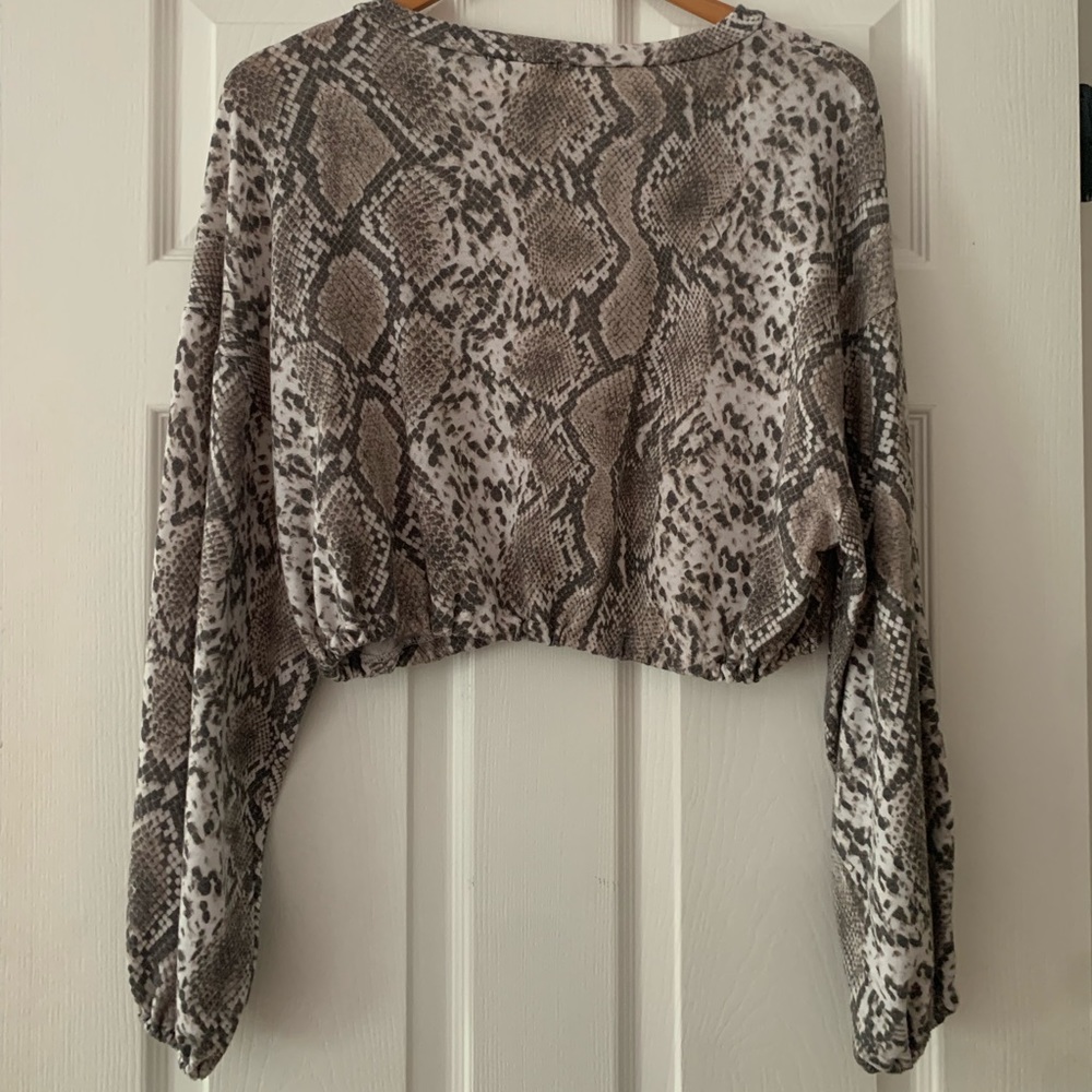 cropped snake print altered state top!